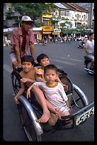Shared ride. Cyclo, Ho Chi Minh city