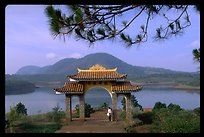 Pagoda set aside one of the many lakes