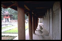 Stone Tablets engraved with laureate mandarin names in the Temple of Literature. The civil servant recruitment system was identical to imperial China's (and modern France)