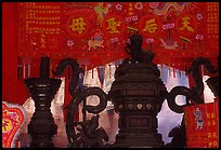 Urn and incense. Cholon, District 5, Ho Chi Minh City, Vietnam (color)