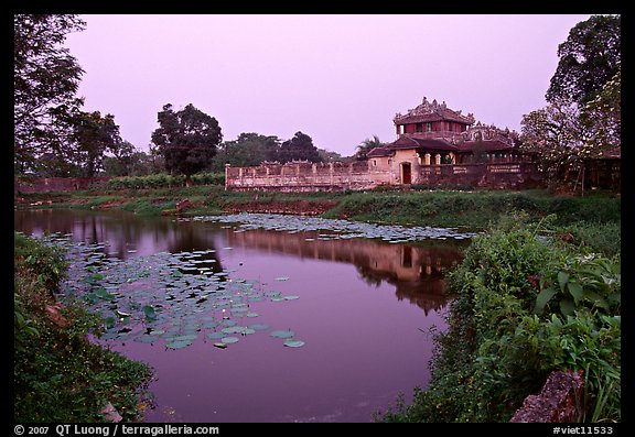 Imperial library and pond, citadel. Hue, Vietnam (color)