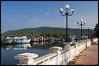 Quays of Duong Dong River, Duong Dong. Phu Quoc Island, Vietnam (color)