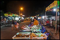 Seafood stall, night market. Phu Quoc Island, Vietnam (color)