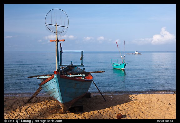 Fishing skiffs, Long Beach. Phu Quoc Island, Vietnam (color)