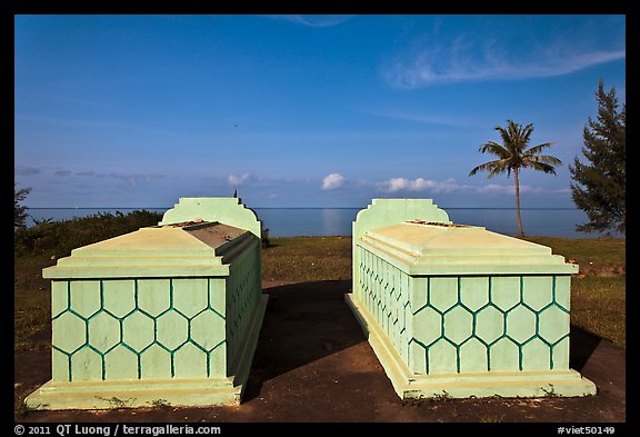Tombs and sea, Long Beach. Phu Quoc Island, Vietnam