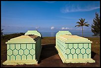 Tombs and sea, Long Beach. Phu Quoc Island, Vietnam (color)