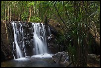 Waterfall flowing in tropical forest. Phu Quoc Island, Vietnam (color)