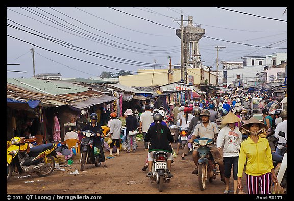 Busy public market, Duong Dong. Phu Quoc Island, Vietnam (color)