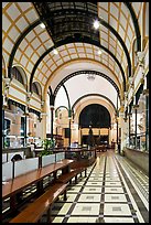 Inside of Central Post office designed by Gustave Eiffel. Ho Chi Minh City, Vietnam (color)