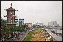 Church on the banks of the Saigon Arroyau. Cholon, Ho Chi Minh City, Vietnam