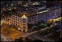 Rex Hotel seen from above, dusk. Ho Chi Minh City, Vietnam (color)