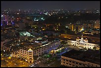 Peoples Committee building and Rex Hotel at night. Ho Chi Minh City, Vietnam