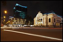 Opera House and Hotel Continental at night. Ho Chi Minh City, Vietnam