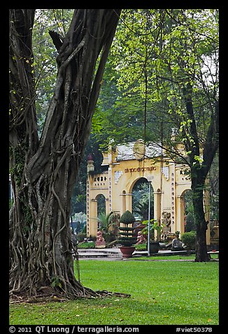 Banyan tree and gate, Cong Vien Van Hoa Park. Ho Chi Minh City, Vietnam