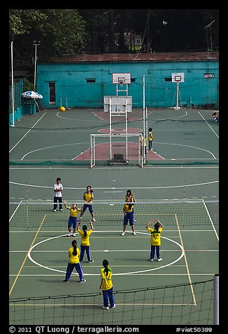 Girls Volleyball match, Cong Vien Van Hoa Park. Ho Chi Minh City, Vietnam