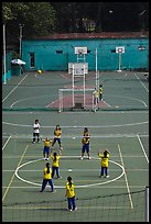 Girls Volleyball match, Cong Vien Van Hoa Park. Ho Chi Minh City, Vietnam (color)