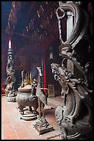 Pillars wrapped in dragons, Ha Chuong Hoi Quan Pagoda. Cholon, District 5, Ho Chi Minh City, Vietnam (color)