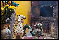 Ceramic tiger, dragon, and oven, Quan Am Pagoda. Cholon, District 5, Ho Chi Minh City, Vietnam