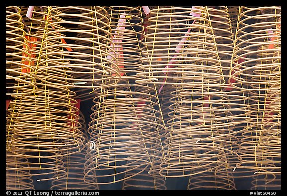 Burning incense coils, Thien Hau Pagoda. Cholon, District 5, Ho Chi Minh City, Vietnam