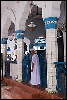 Muslim man in worship attire, Cholon Mosque. Cholon, District 5, Ho Chi Minh City, Vietnam (color)