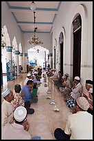Men sitting in gallery, Cholon Mosque. Cholon, District 5, Ho Chi Minh City, Vietnam ( color)