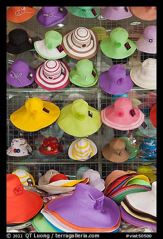 Colorful hats for sale. Ho Chi Minh City, Vietnam
