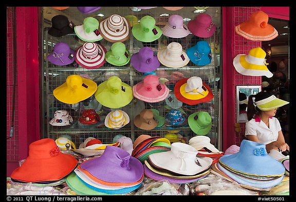 Store selling hats. Ho Chi Minh City, Vietnam