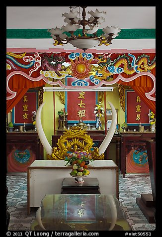Secondary altar, Saigon Caodai temple, district 5. Ho Chi Minh City, Vietnam (color)