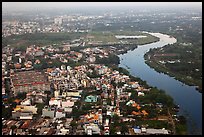 Aerial view of river and urban areas. Ho Chi Minh City, Vietnam ( color)