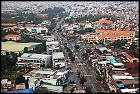 Aerial view of street and houses. Ho Chi Minh City, Vietnam ( color)