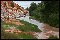 Fairy Stream passing through eroded sand and sandstone landscape. Mui Ne, Vietnam (color)