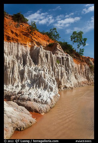 Colorful rock and sand formations above Fairy Stream. Mui Ne, Vietnam