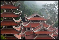 Roofs of temple and pagoda. Ta Cu Mountain, Vietnam (color)