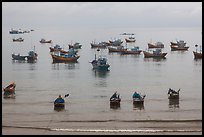 Fishing boats moored at the fishing beach. Mui Ne, Vietnam ( color)
