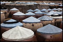 Rows of fish sauce vats. Mui Ne, Vietnam (color)