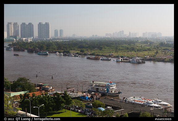 View over Saigon River in the morning. Ho Chi Minh City, Vietnam