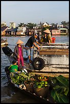 Transaction at Cai Rang floating market. Can Tho, Vietnam (color)