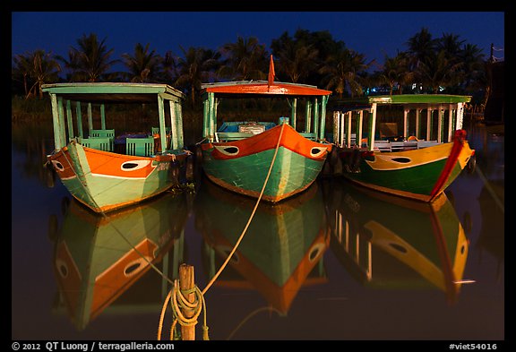 Boats at night. Hoi An, Vietnam