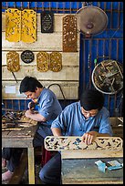Wood carving workshop. Hoi An, Vietnam ( color)