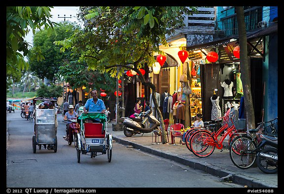 Street at dusk. Hoi An, Vietnam (color)