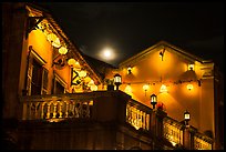 House with lanterns and moon. Hoi An, Vietnam ( color)