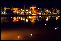 Thu Bon River with floatting candles. Hoi An, Vietnam ( color)
