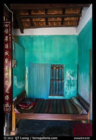 Wooden bed with straw mat, Cam Kim Village. Hoi An, Vietnam