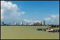 River and city skyline. Da Nang, Vietnam (color)
