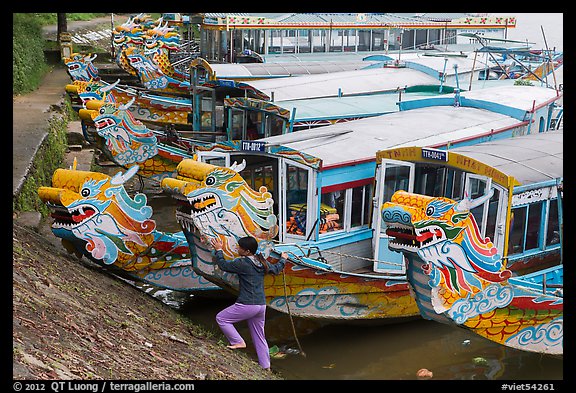 Dragon boats. Hue, Vietnam