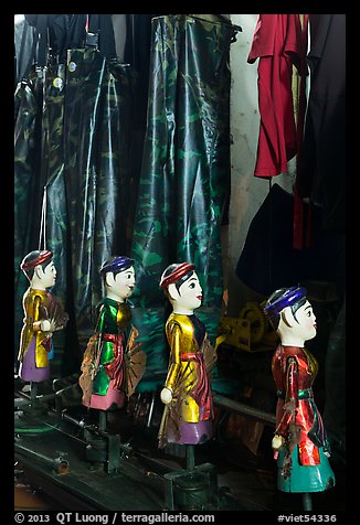 Puppets and waterproof bibs, Thang Long Theatre. Hanoi, Vietnam