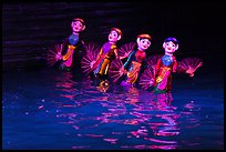 Water puppets (4 characters with fans), Thang Long Theatre. Hanoi, Vietnam ( color)