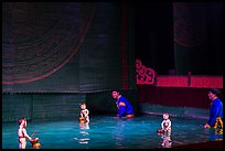 Water puppets and puppeters, Thang Long Theatre. Hanoi, Vietnam ( color)