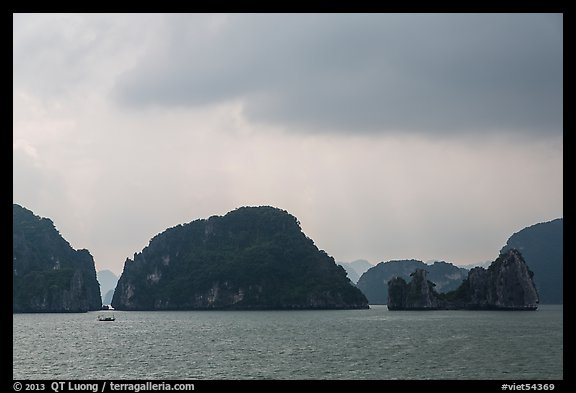 Limestone monolithic islands. Halong Bay, Vietnam