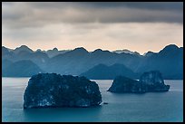 Panoramic view of islets. Halong Bay, Vietnam (color)